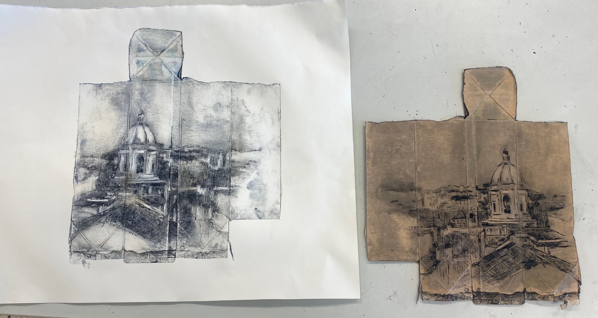Tetrapak Drypoint Printmaking and Plate Tetrapak Drypoint Printmaking and Plate